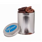 One Quart Tin with Choc Mini Pretzels