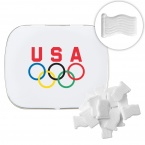 Domed Tin with American Flag Shaped Mints
