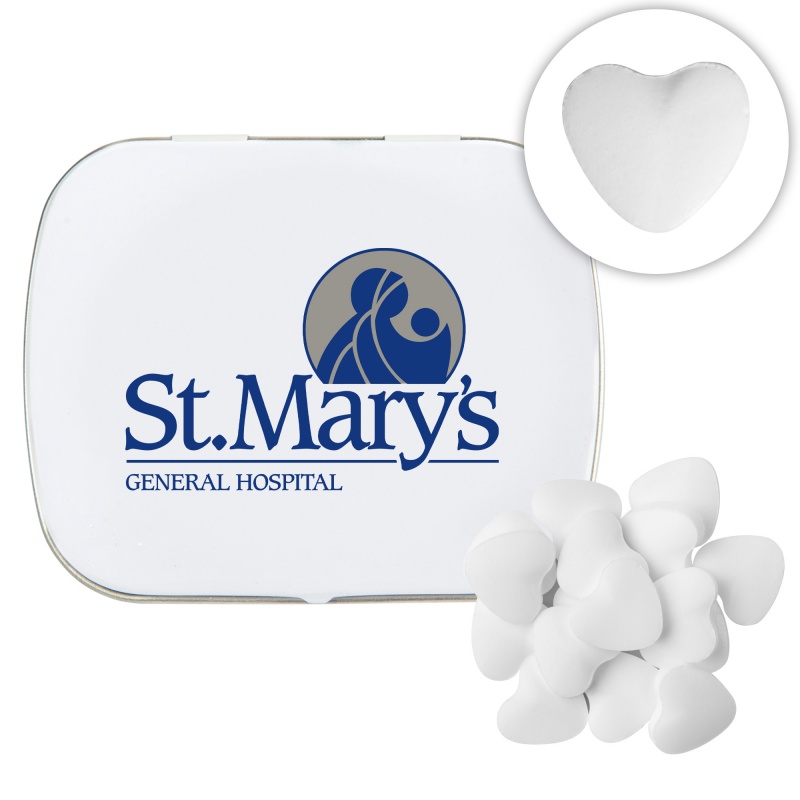 Domed Tin with Heart Shaped Mints
