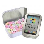 Rectangular Tin - Imprinted Conversation Hearts