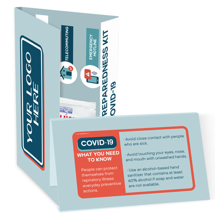 Covid-19 Info Card With Sanitizer Gel