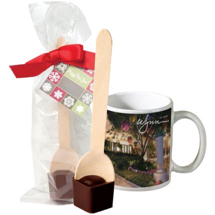 Full Color Mug with Hot Cocoa on a Spoon