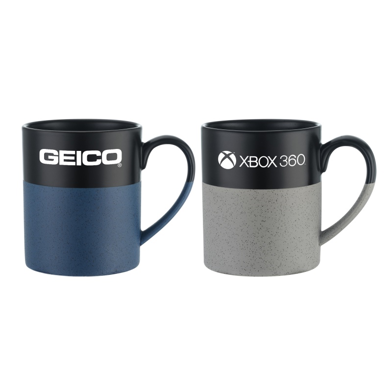 15 oz. Two Tone Ceramic Mug with Speckled Bottom