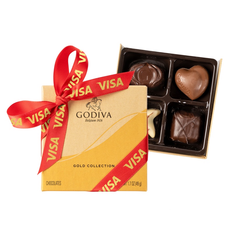 Godiva Ballotin Gold 4 Piece Assortment Box