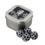 Window Tin with Chocolate Soccer Balls