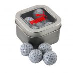 Window Tin with Chocolate Golf Balls