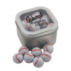 Window Tin with Chocolate Baseballs