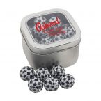 Window Tin with Chocolate Soccer Balls