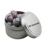 Round Tin with Chocolate Baseballs