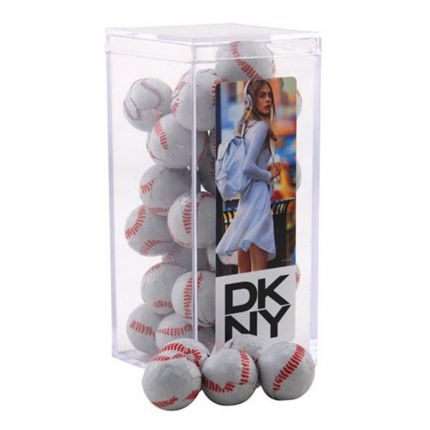 Acrylic Box with Chocolate Baseballs