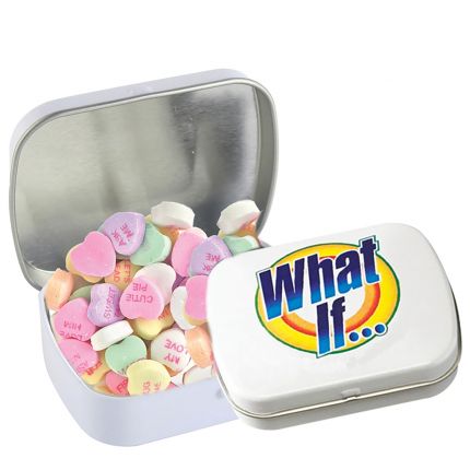 Domed Tin - Imprinted Conversation Hearts