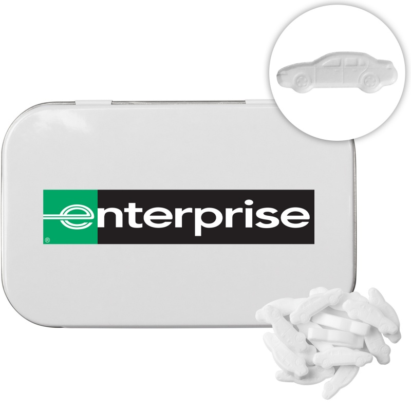 Rectangular Tin with Car Shaped Mints