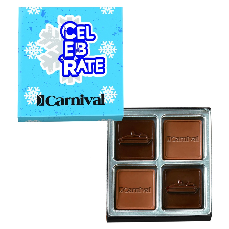 Custom Chocolate Squares Gift Box Full Color Lid (2 1/2oz.)
